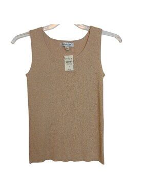 Coldwater Creek Sweater Shell W/ Shine Gold Top Sz S Silk Blend Sparkly NWT #I-4